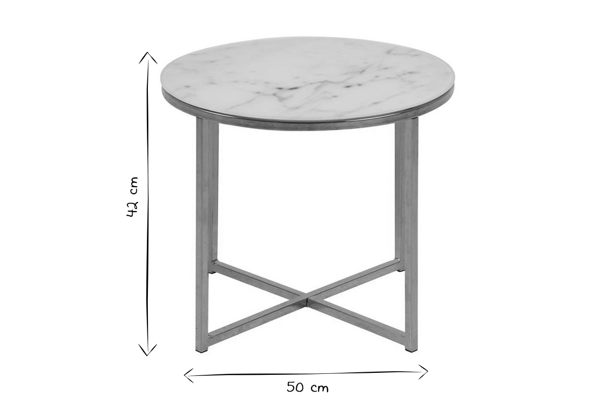 Couchtisch Marmoreffekt 50 cm SILAS