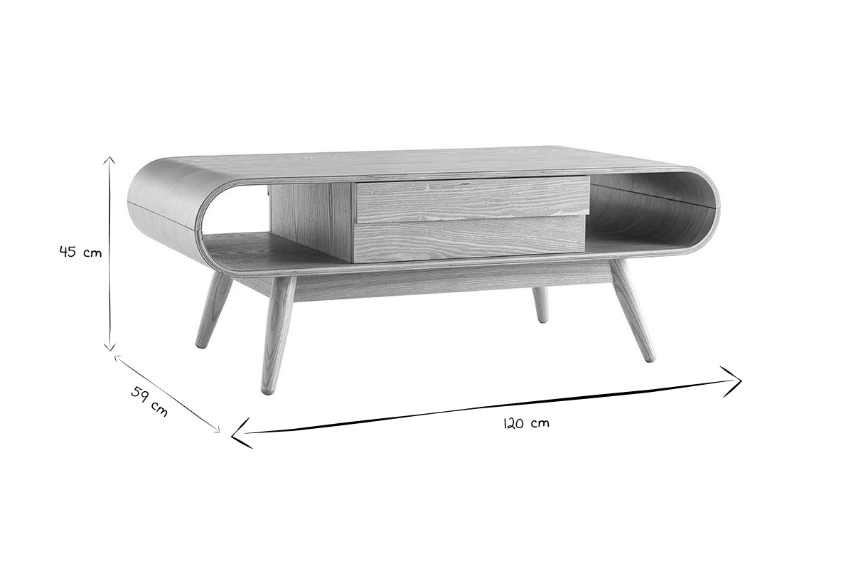 Couchtisch skandinavisches Design Holz naturell BALTIK