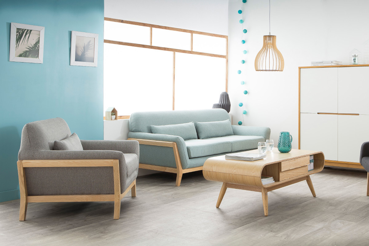 Couchtisch skandinavisches Design Holz naturell BALTIK