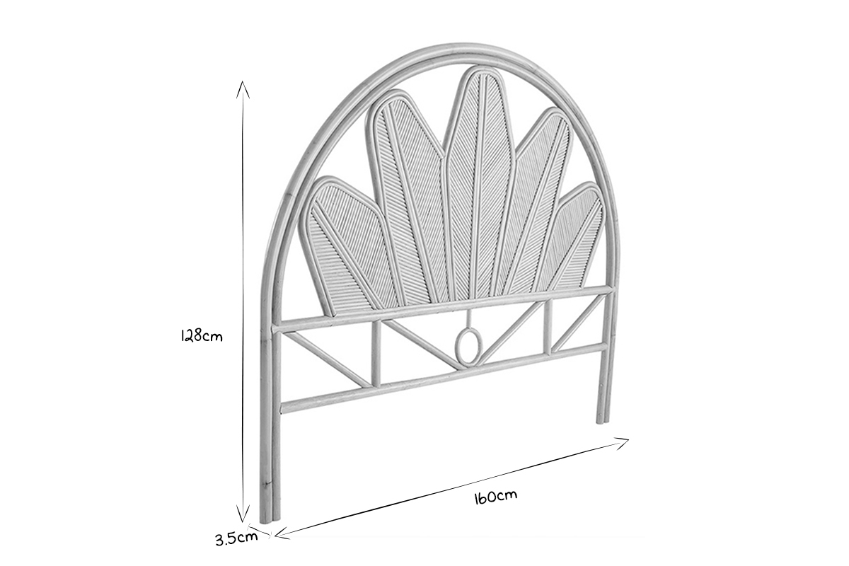 Dekoratives Bettkopfteil aus Rattan B160 cm NALAH