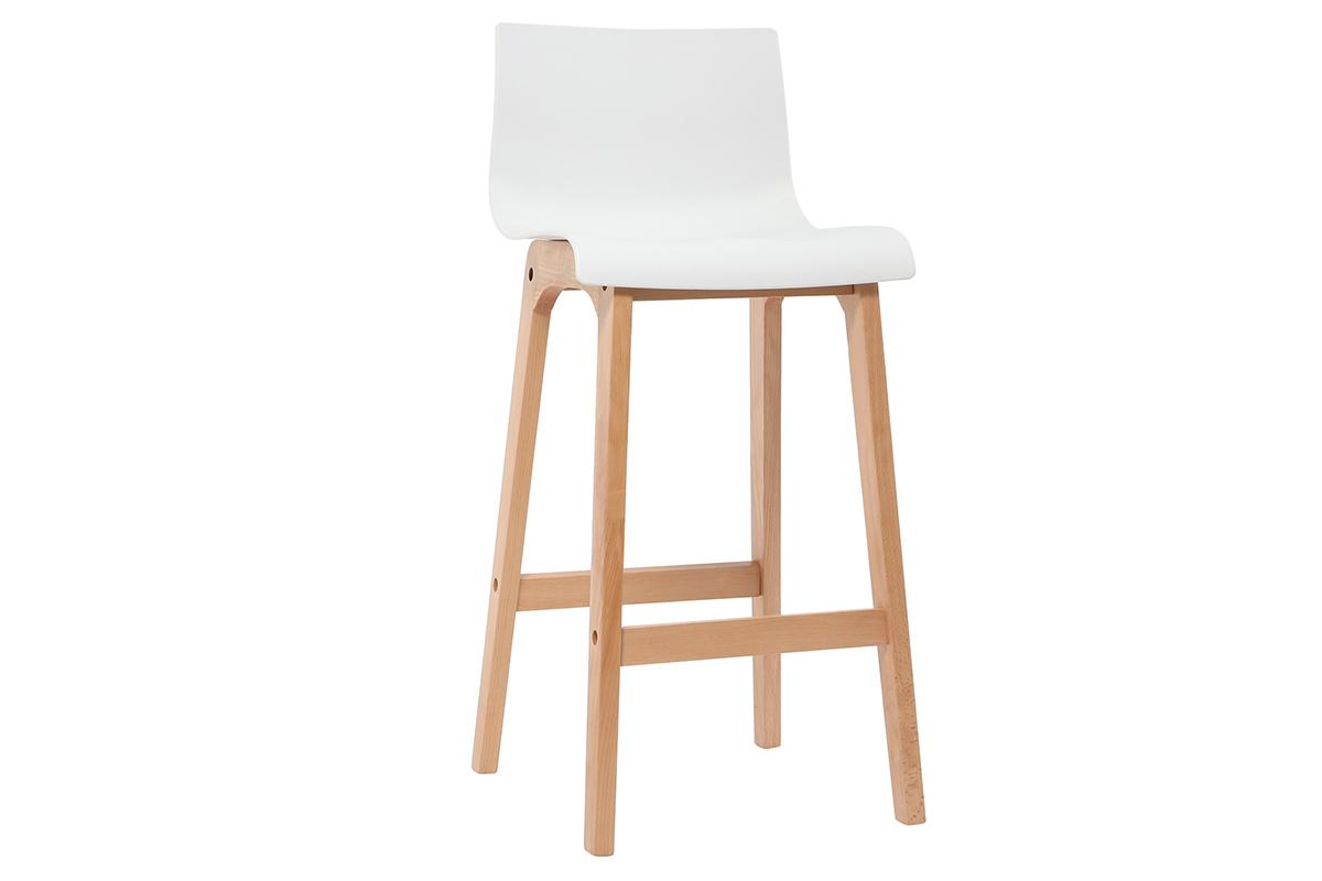 Design-Barhocker Holz und Wei 65 cm 2 Stck. NEW SURF