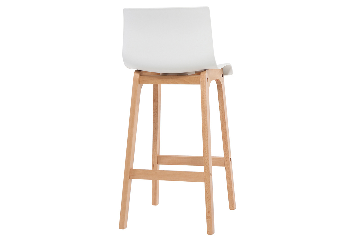 Design-Barhocker Holz und Wei 65 cm 2 Stck. NEW SURF