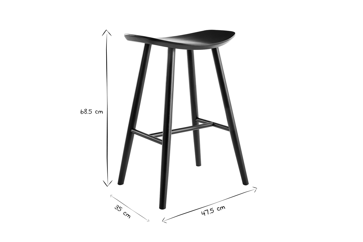 Design-Barhocker leichtes Holz 65 cm DEMORY