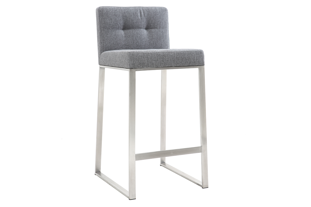 Design-Barhocker Metall und Stoff Dunkelgrau 66 cm HALEY