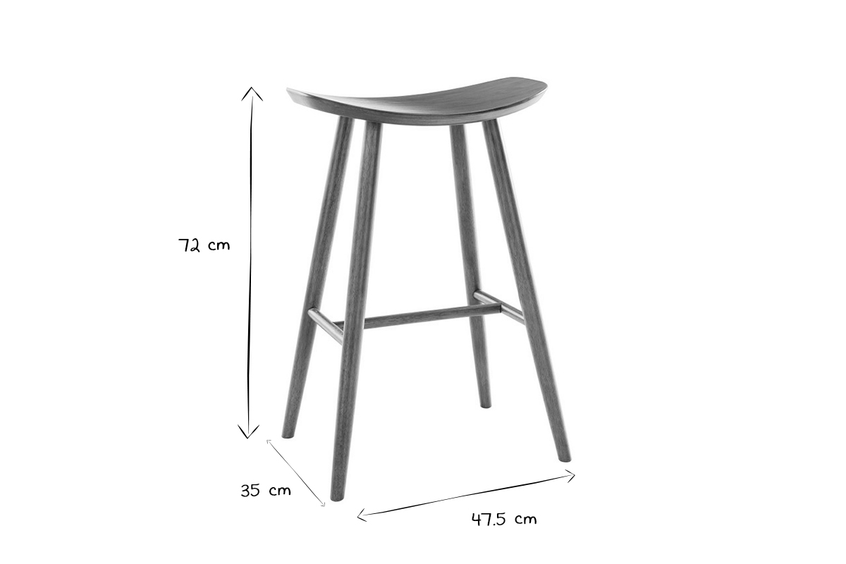 Design-Barhocker Nussbaum 72 cm DEMORY