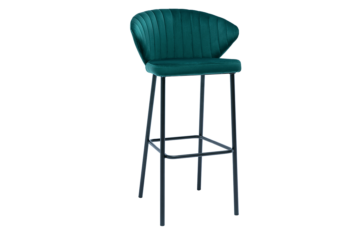 Design-Barhocker Samt Petrolblau 78cm DALLY