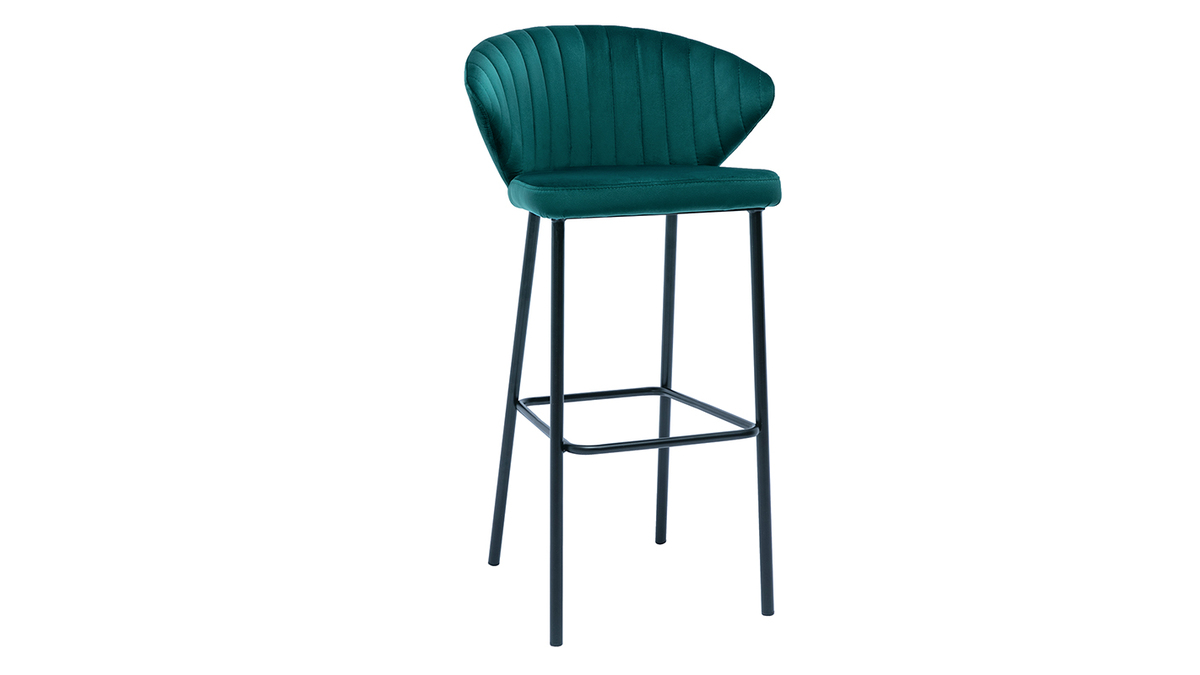 Design-Barhocker Samt Petrolblau 78cm DALLY