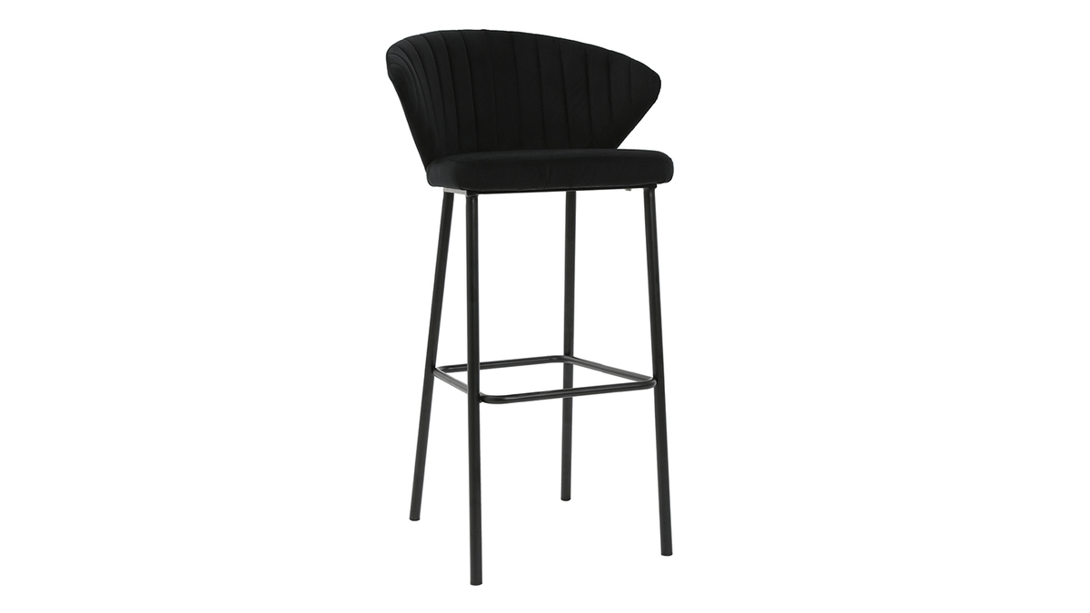 Design-Barhocker Samt Schwarz DALLY 78 cm