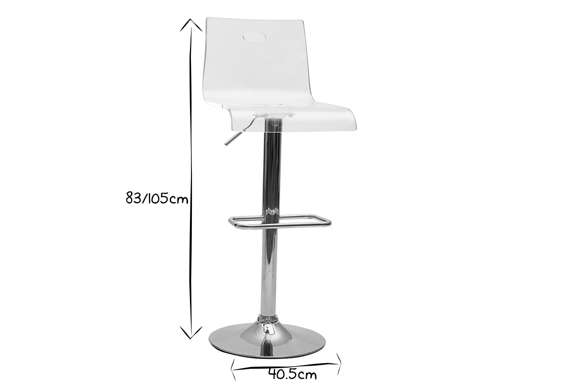 Design-Barhocker SATURN Plexiglas transparent (2 Stck.)