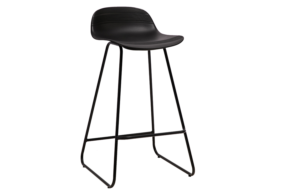 Design-Barhocker schwarz (2er-Satz) ELLA