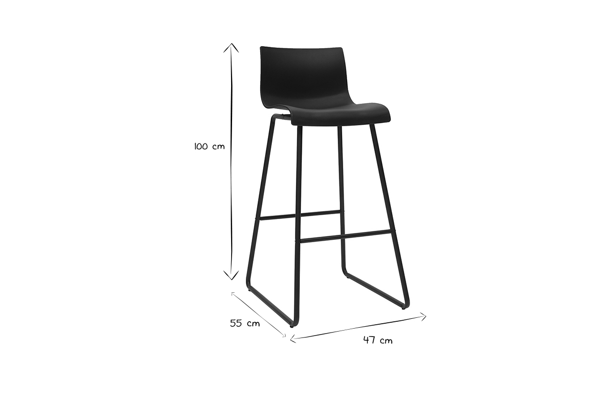 Design-Barhocker Schwarz 76 cm (2er-Set) ONA