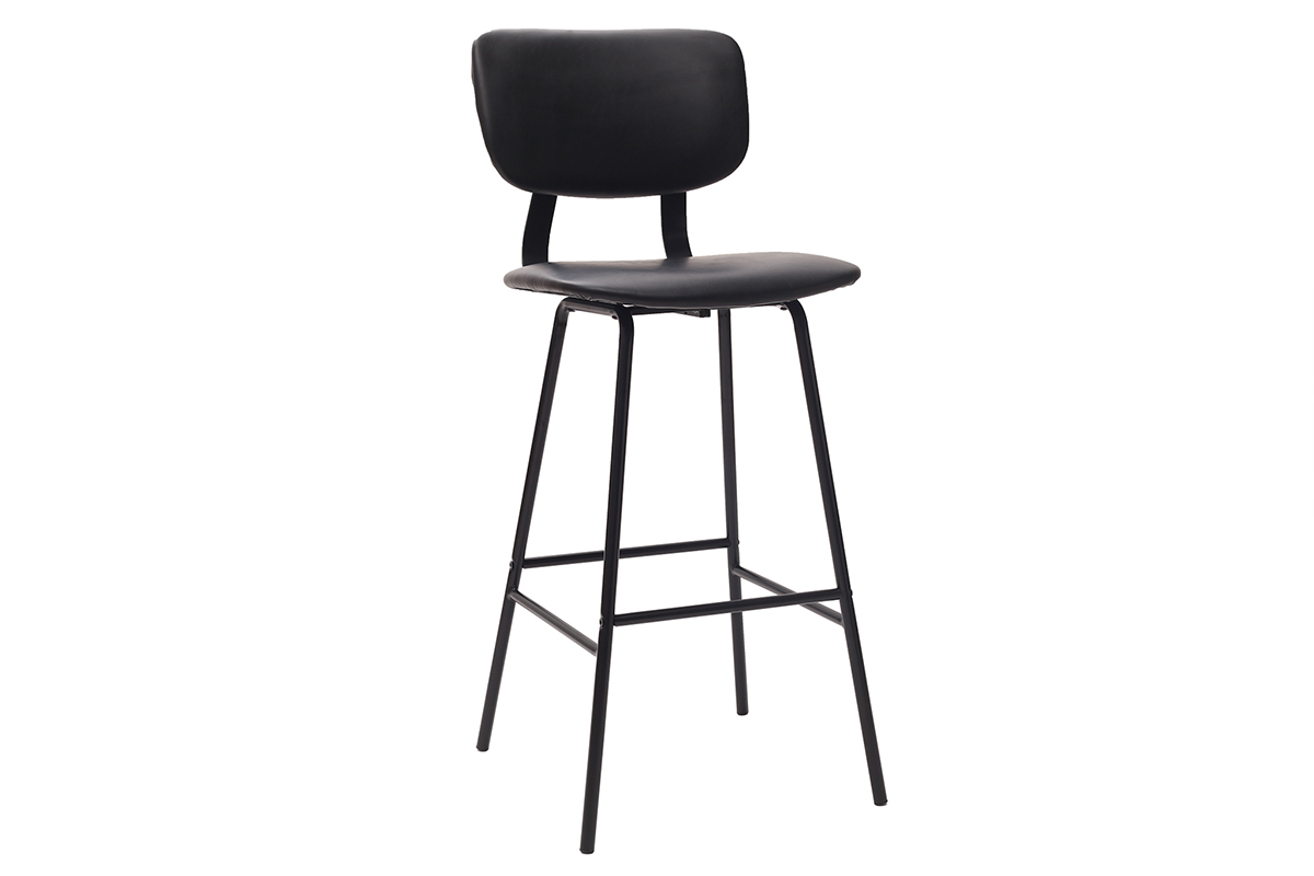 Design-Barhocker Schwarz mit Metallbeinen 75 cm (2 Stk.) LAB