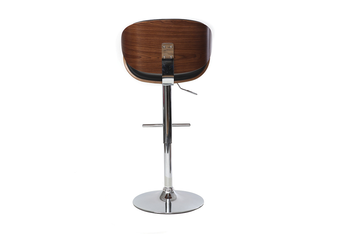 Design-Barhocker Schwarz und Holz WALNUT