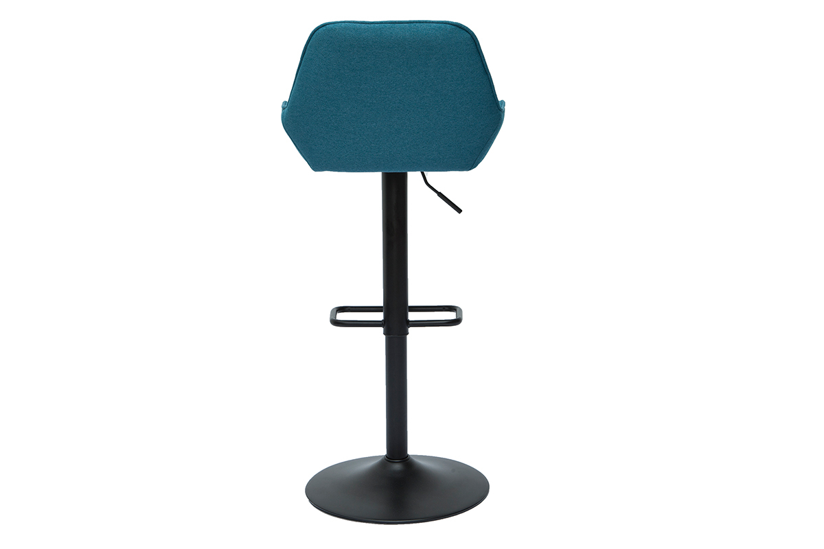 Design-Barhocker verstellbar entenblauer Stoff 2er-Set RONNIE