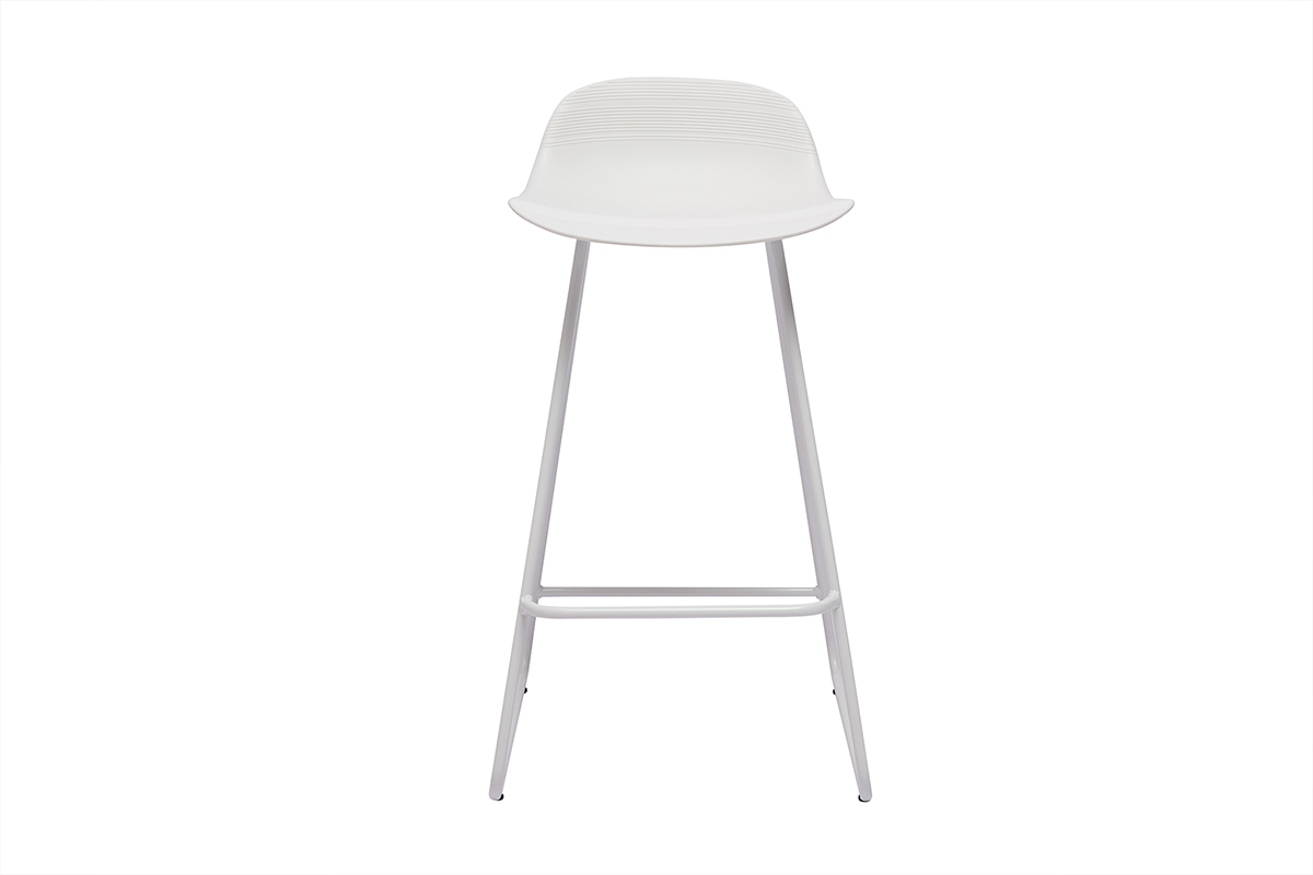 Design-Barhocker wei H65 cm (2er-Satz) ELLA