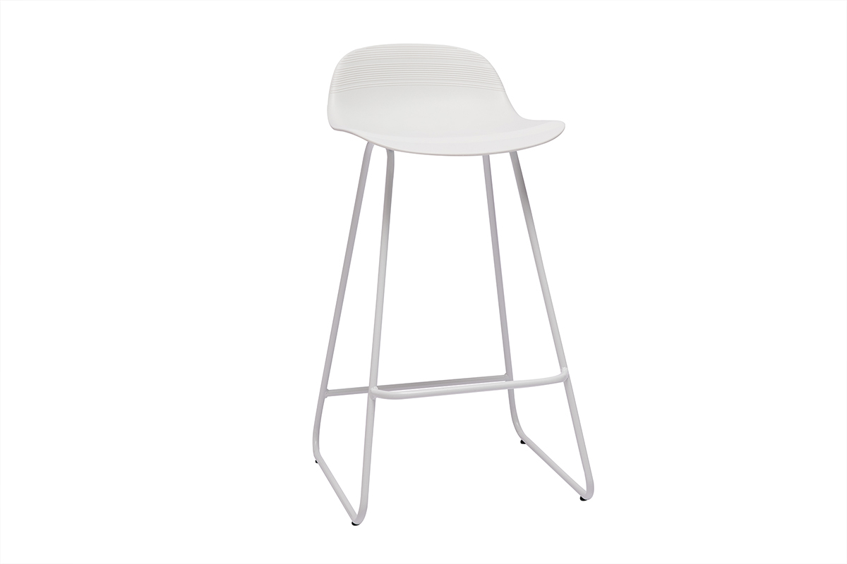 Design-Barhocker wei H65 cm (2er-Satz) ELLA