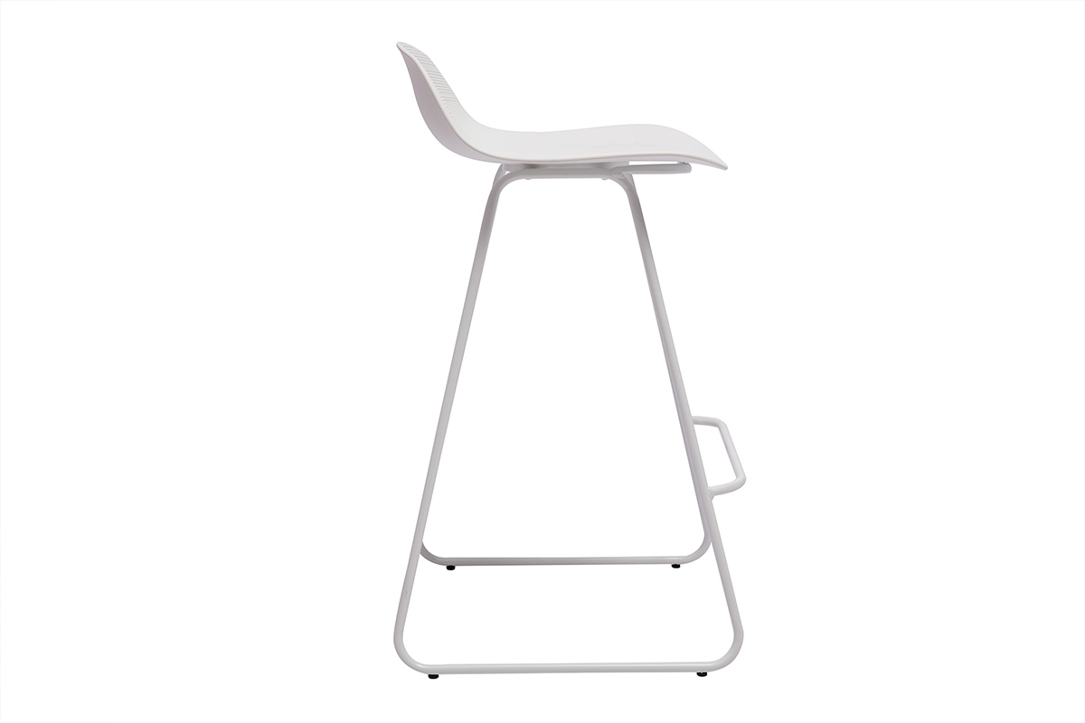 Design-Barhocker wei H65 cm (2er-Satz) ELLA