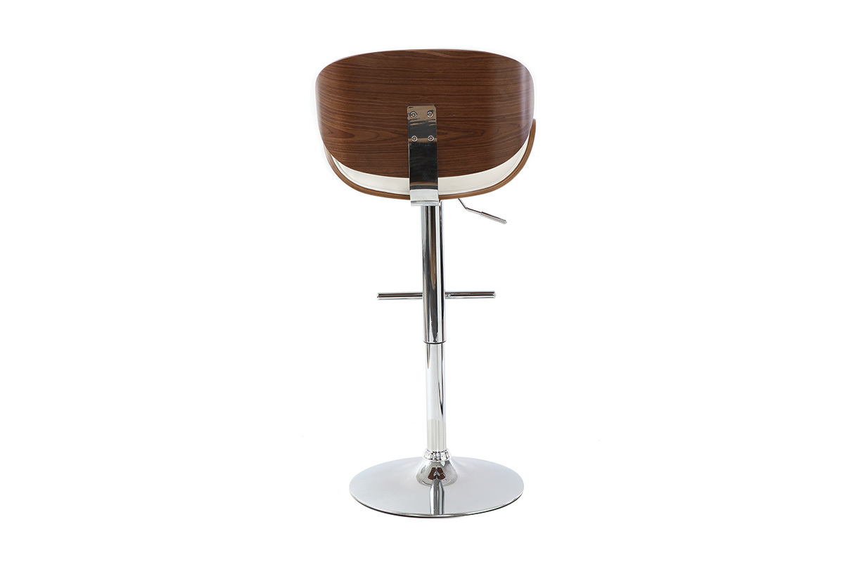 Design-Barhocker Wei und Holz WALNUT