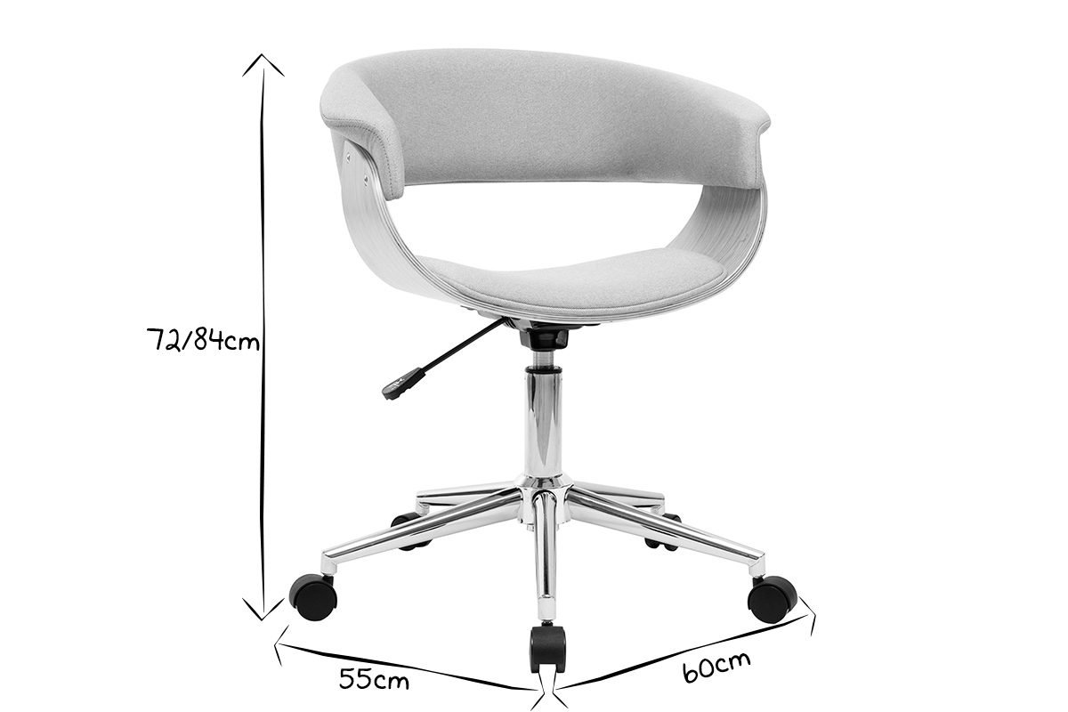 Design-Brosessel grauer Stoff und helles Holz OKTAV