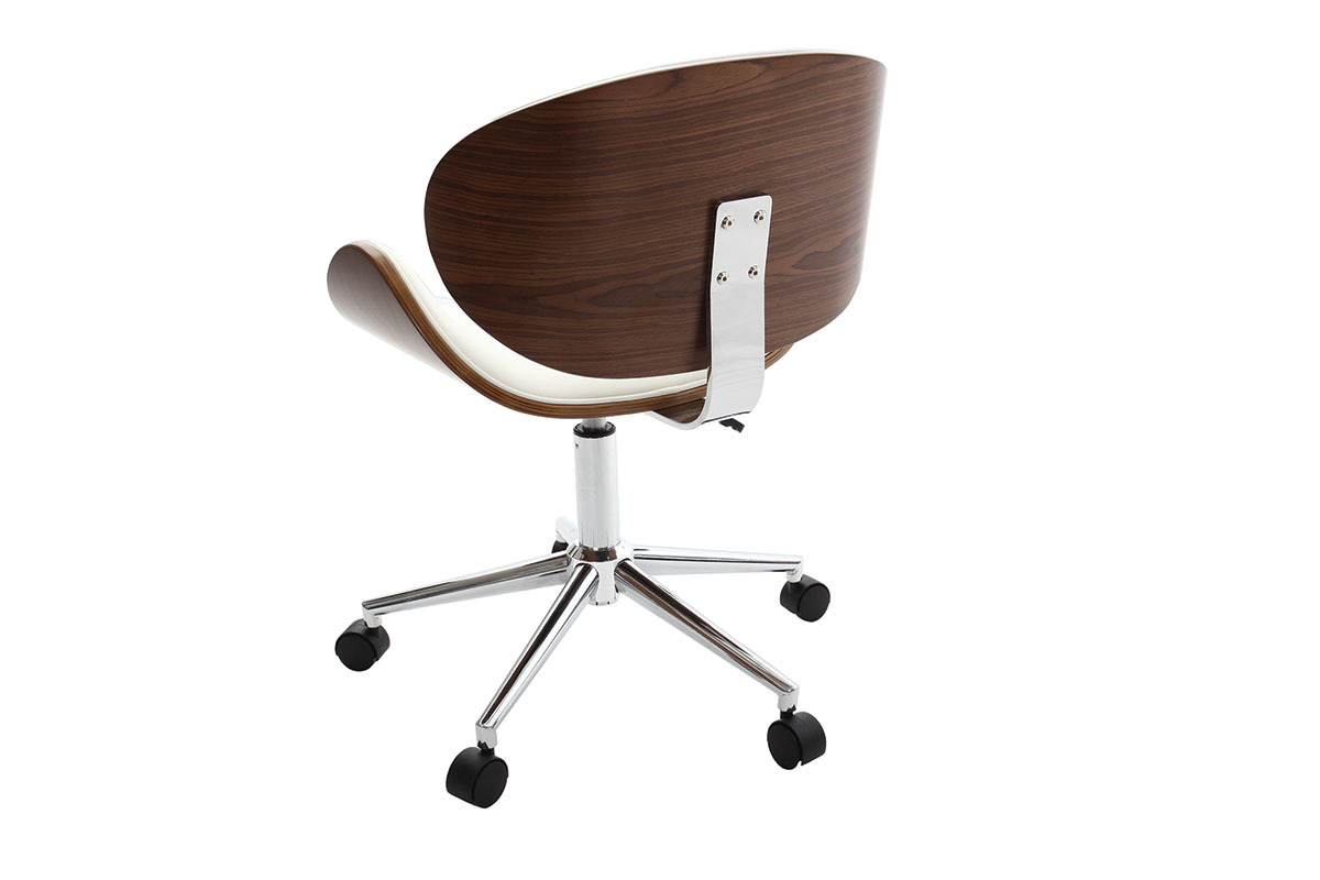 Design-Brostuhl Wei und Holz WALNUT