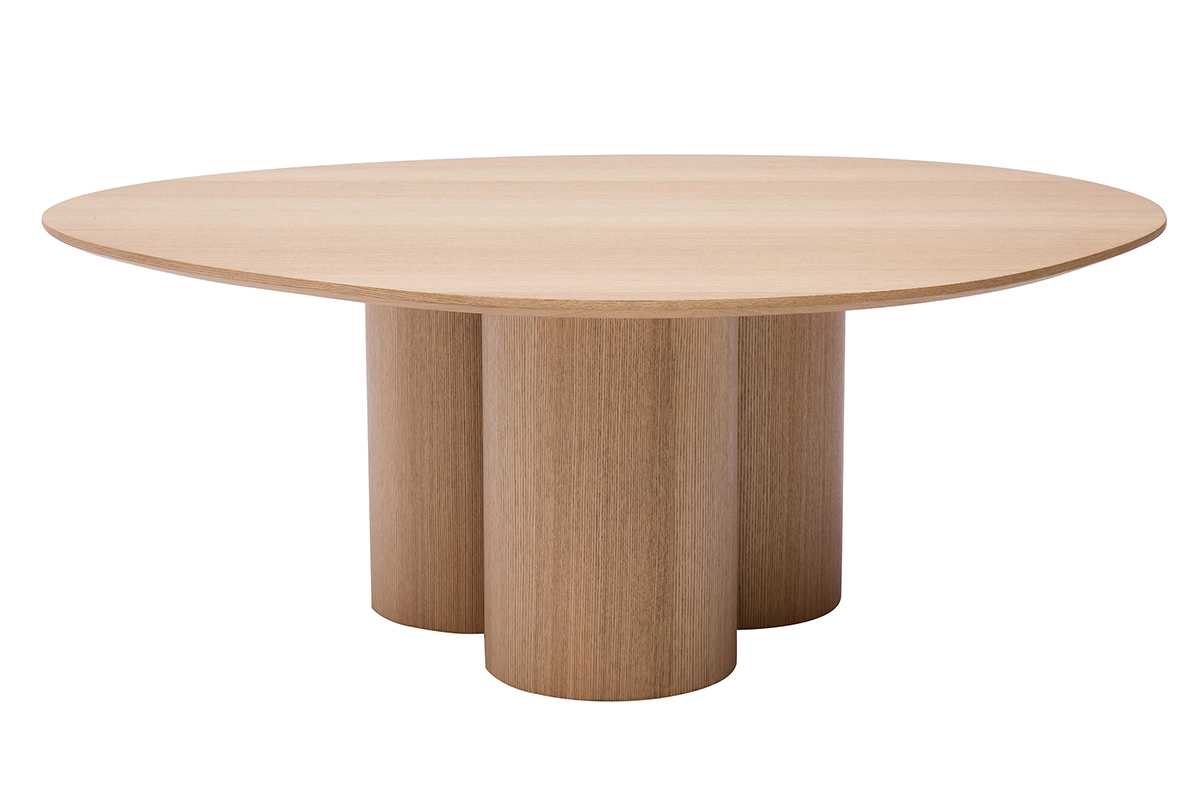 Design-Couchtisch aus hellem Holz B100 cm HOLLEN