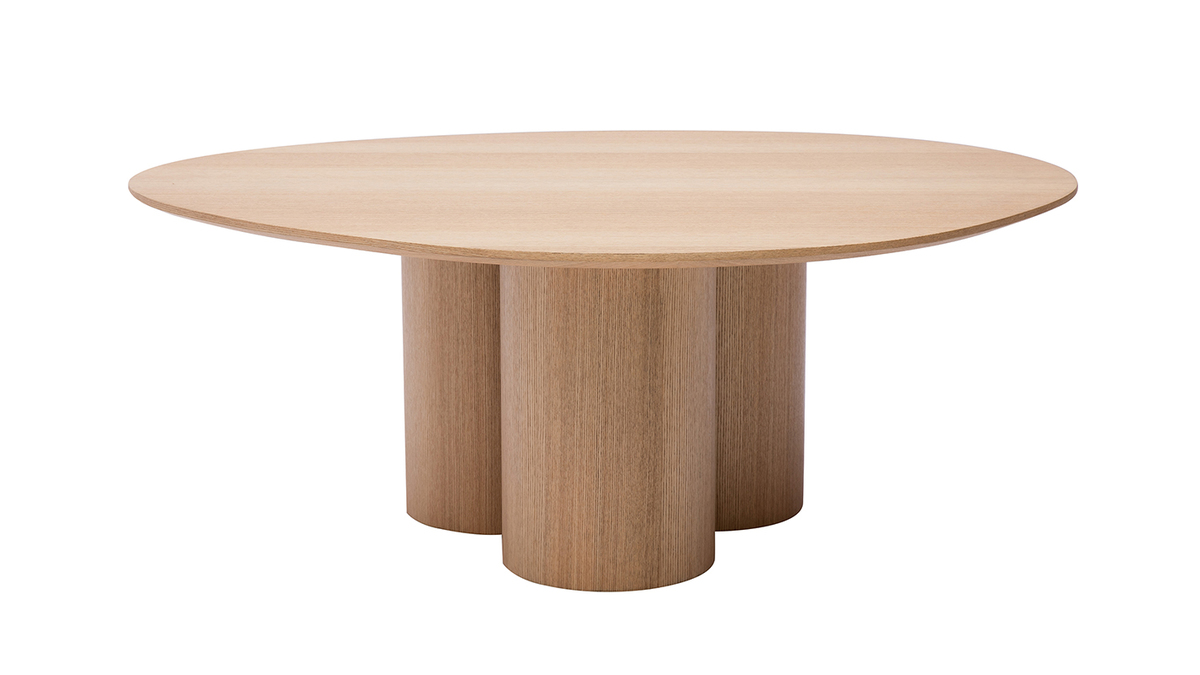 Design-Couchtisch aus hellem Holz B100 cm HOLLEN