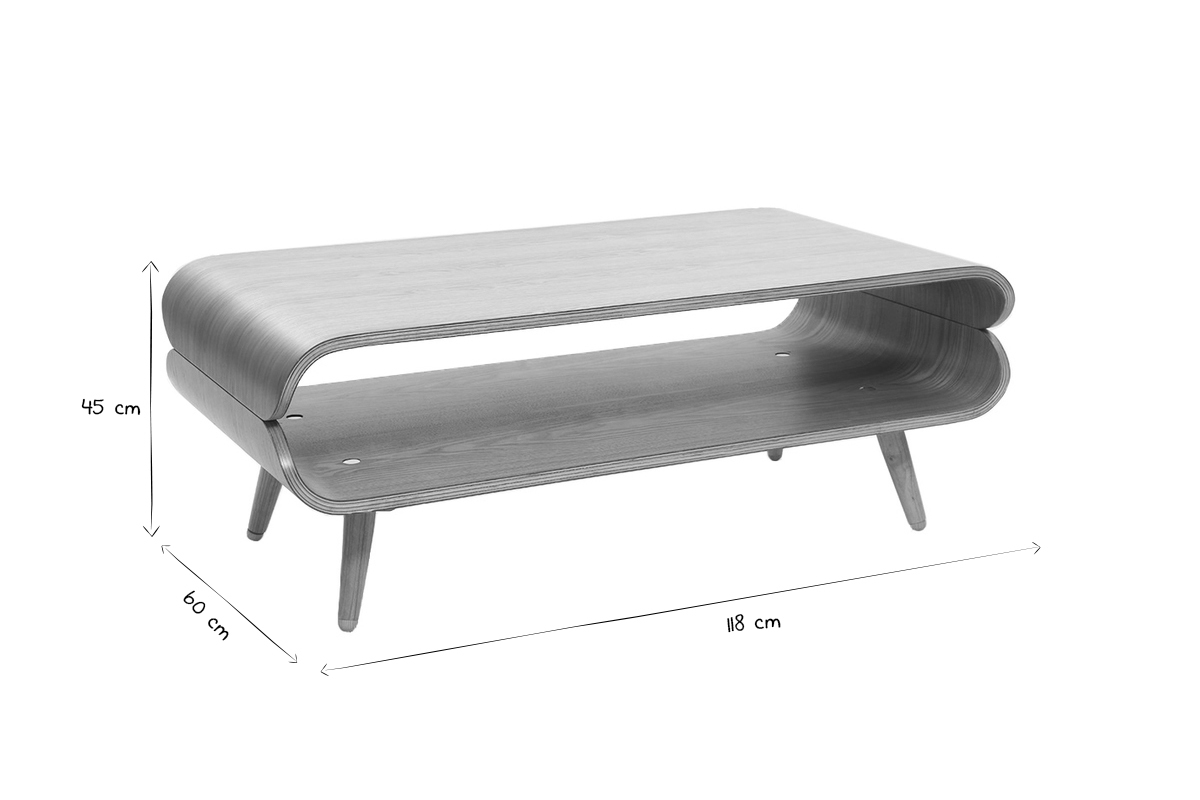 Design-Couchtisch Eschenholz TAKLA