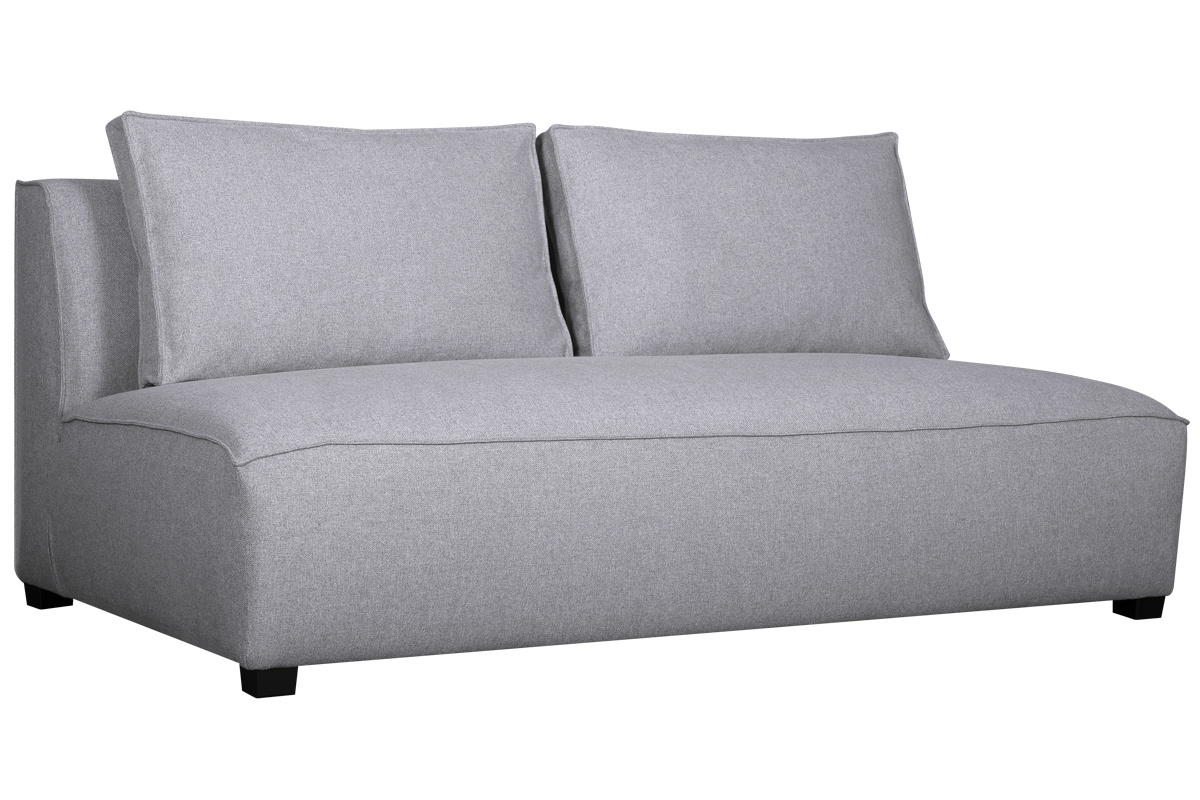 Design-Doppelsofa aus hellgrauem Stoff PLURIEL