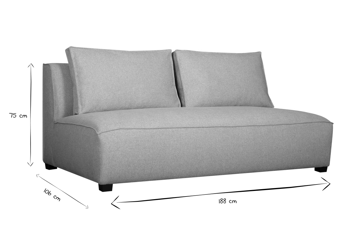 Design-Doppelsofa aus hellgrauem Stoff PLURIEL