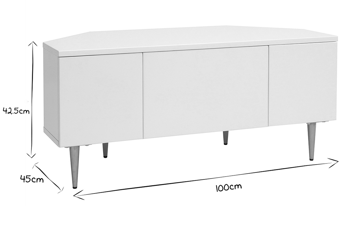 Design-Eck-TV-Mbel wei lackiert KAROL