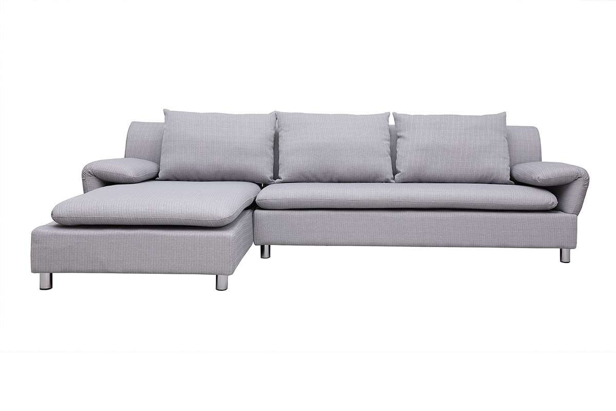 Design-Ecksofa umkehrbar BRASILIA Hellgrau