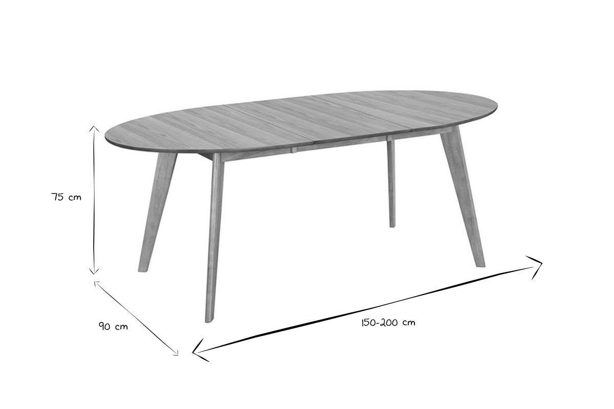 Design-Esstisch ausziehbar Eiche L150-200 MARIK