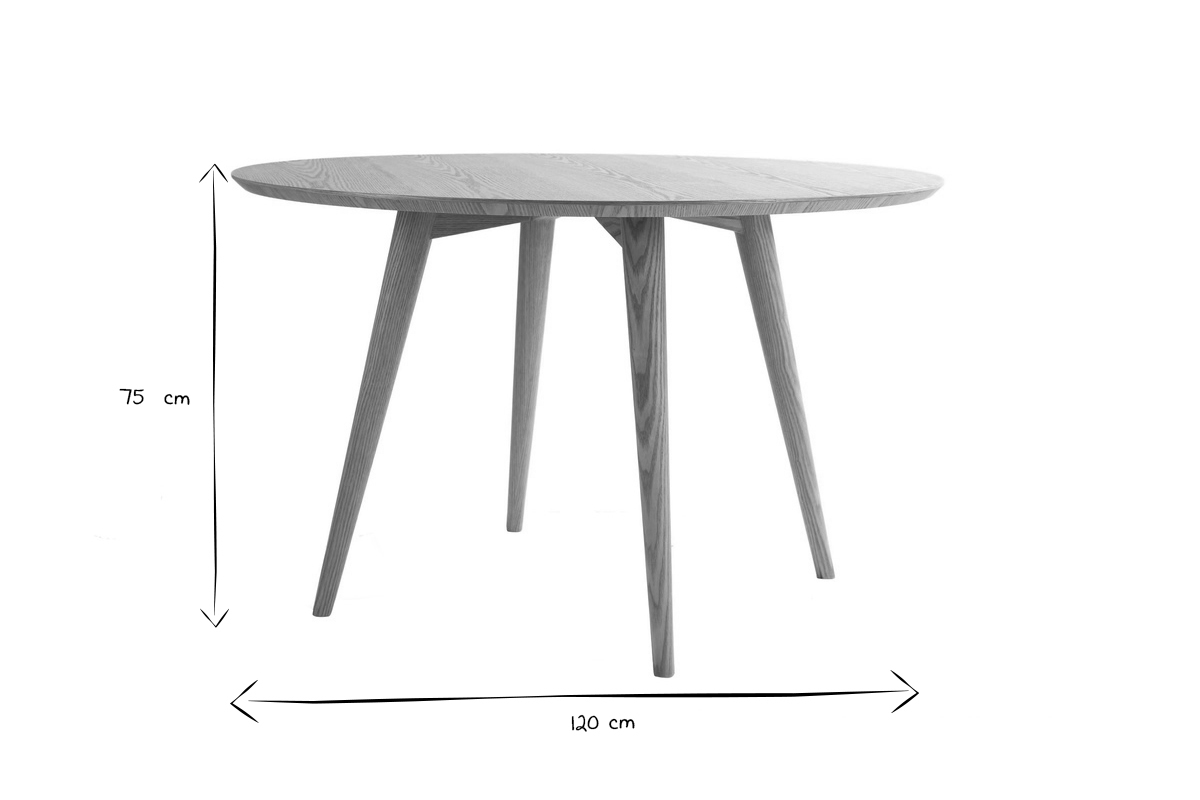 Design-Esstisch rund Nussbaum D120 LIVIA