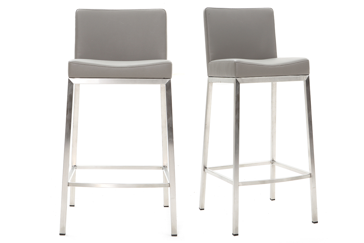 Design-Hocker 66 cm Grau 2er-Set EPSILON