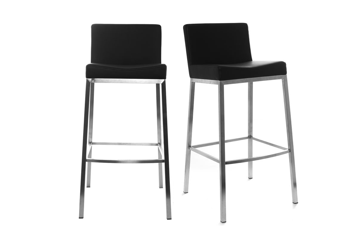 Design-Hocker 66 cm Schwarz 2er-Set EPSILON