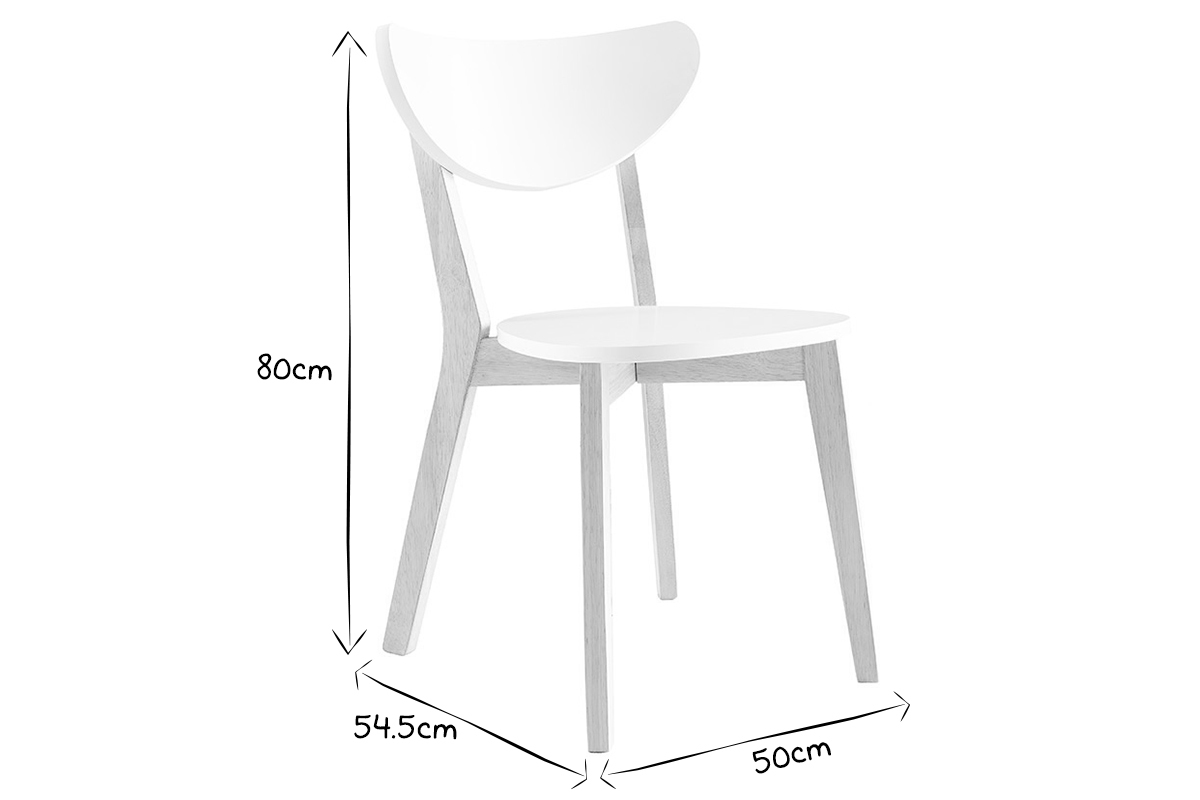 Design-Holzstuhl mit Wei LEENA (2 Stck.)