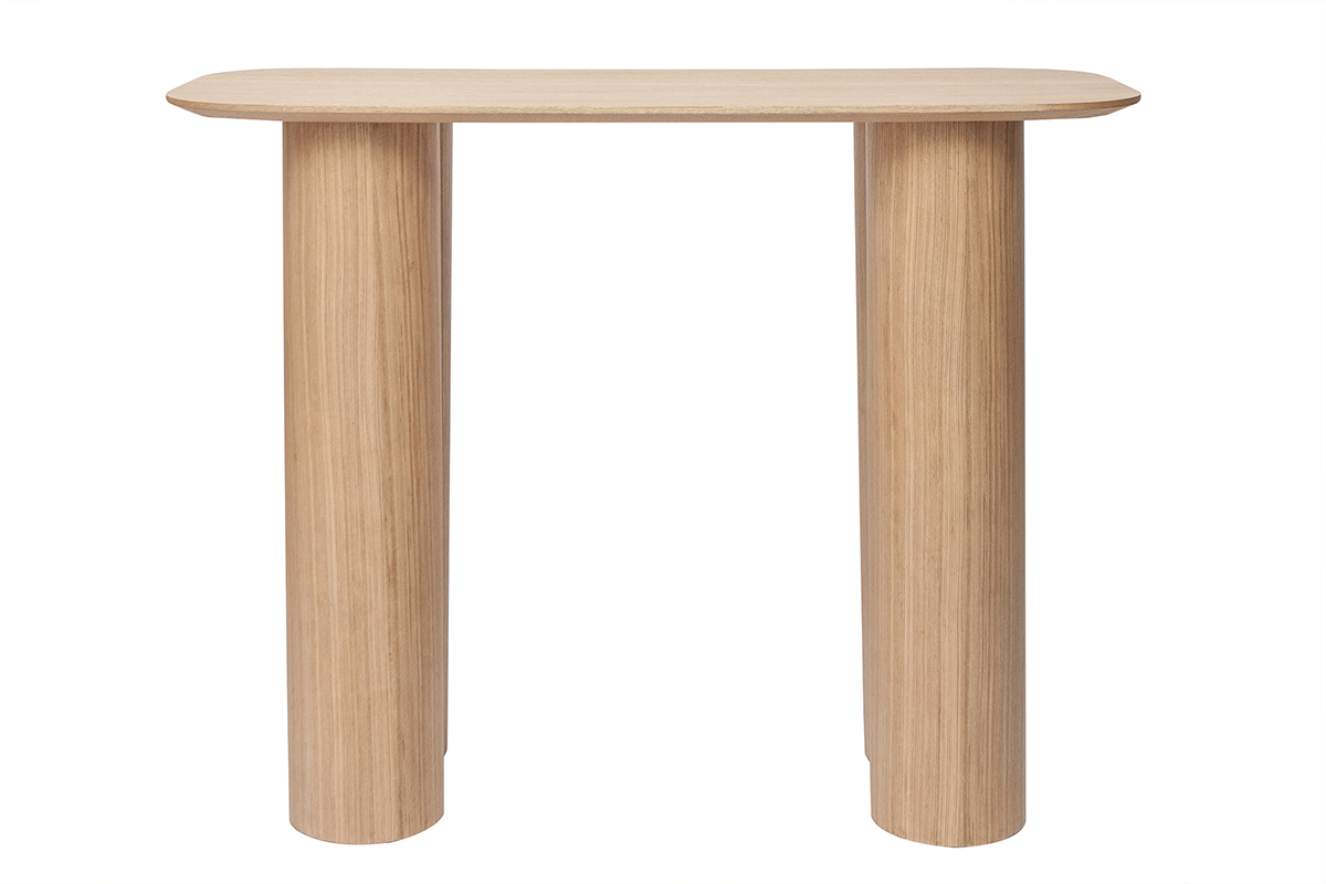 Design-Konsole aus hellem Holz B100 cm FOLEEN