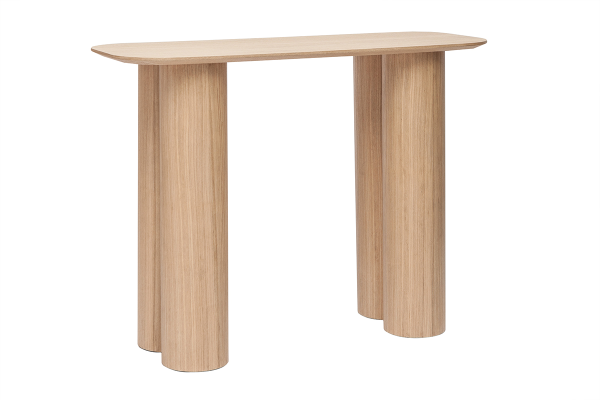 Design-Konsole aus hellem Holz B100 cm FOLEEN