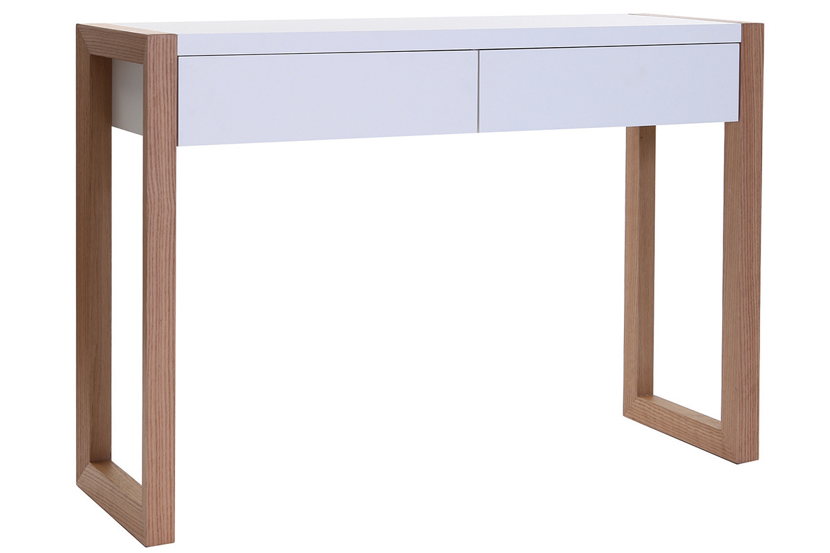 Design-Konsole Wei und Eiche L120 cm ARMEL