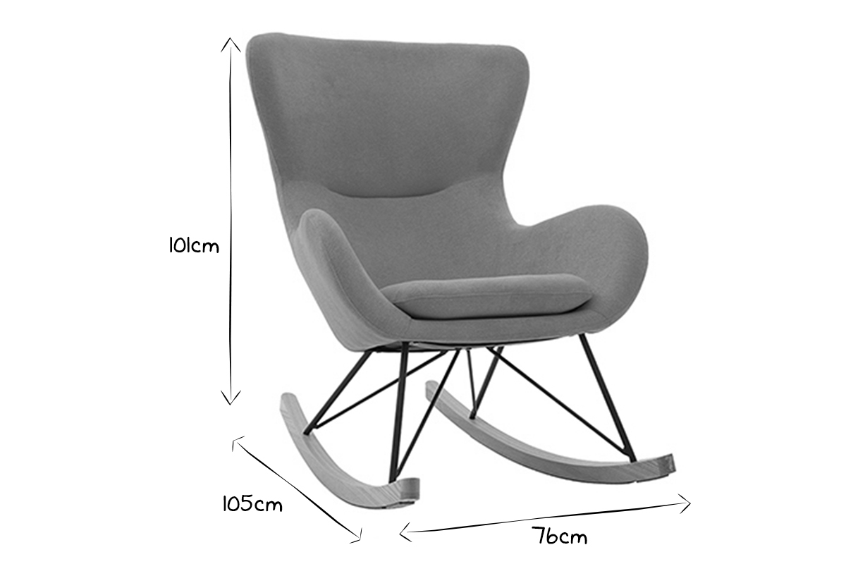 Design-Schaukelstuhl Samteffekt senfgelb ESKUA