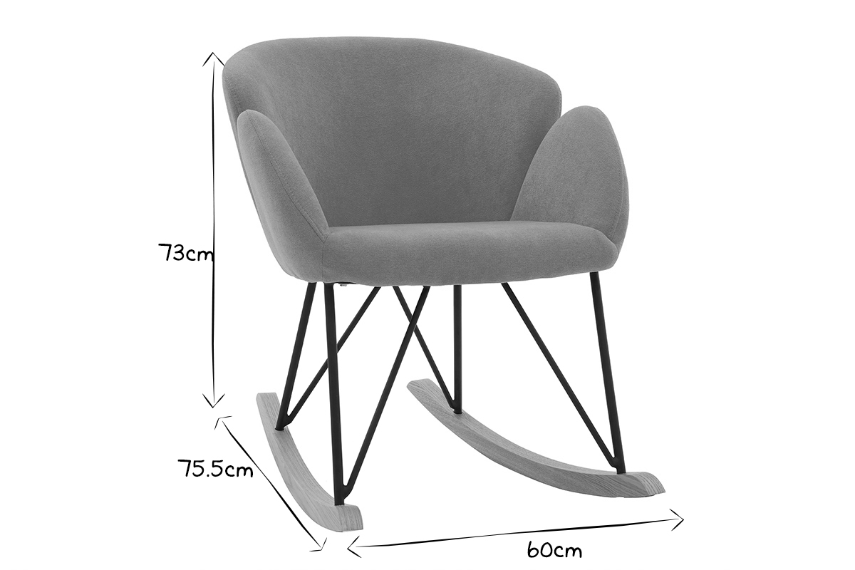 Design-Schaukelstuhl Samteffekt Senfgelb RHAPSODY