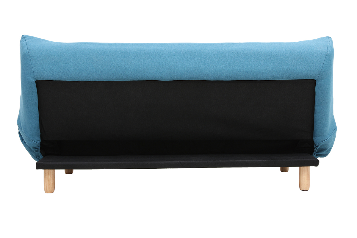 Design-Schlafsofa skandinavisch Blaugrn und Eiche YUMI