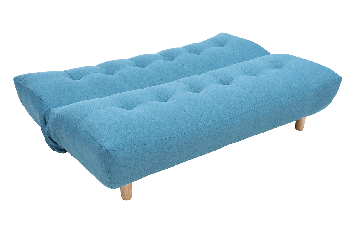 Design-Schlafsofa skandinavisch Blaugrn und Eiche YUMI