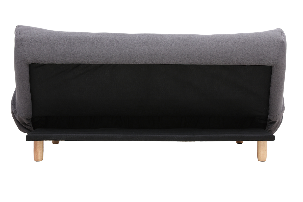 Design-Schlafsofa skandinavisch Dunkelgrau und Eiche YUMI