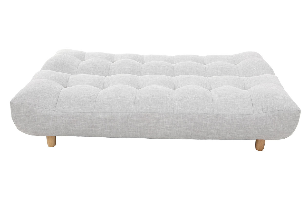 Design-Schlafsofa skandinavisch Hellgrau und Eiche YUMI