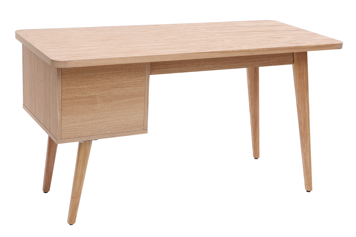 Design-Schreibtisch Eiche L140 cm FIFTIES