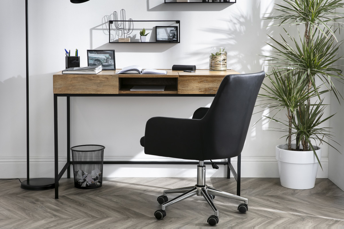 Design-Schreibtisch Industrie-Stil Mangobaum YPSTER