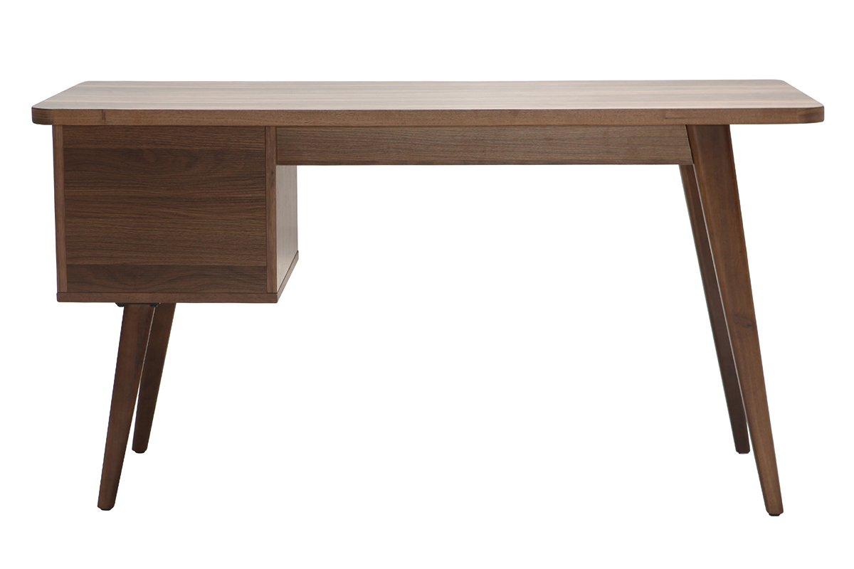 Design-Schreibtisch Nussbaum L140 cm FIFTIES