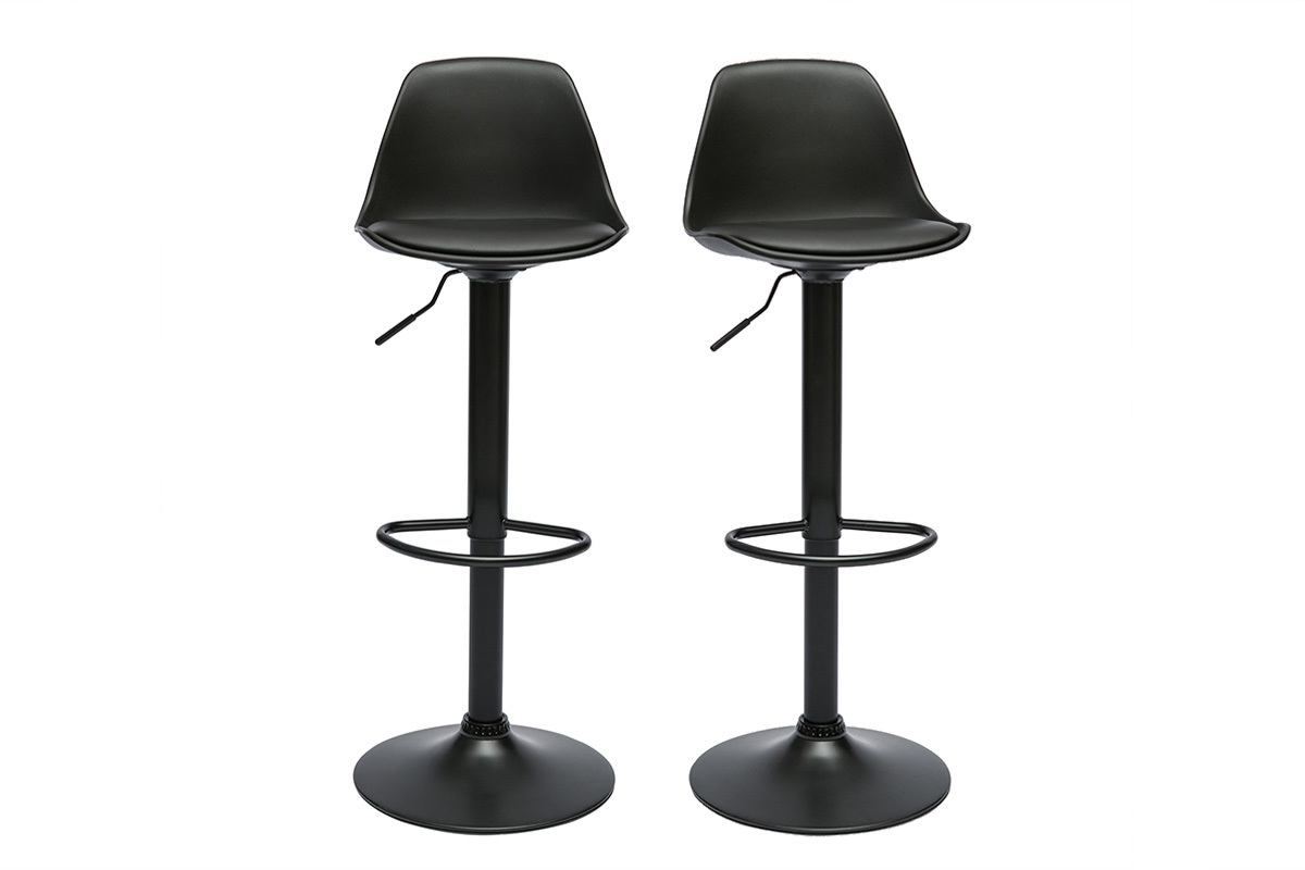 Design schwarze Barhocker (2er Set) STEEVY