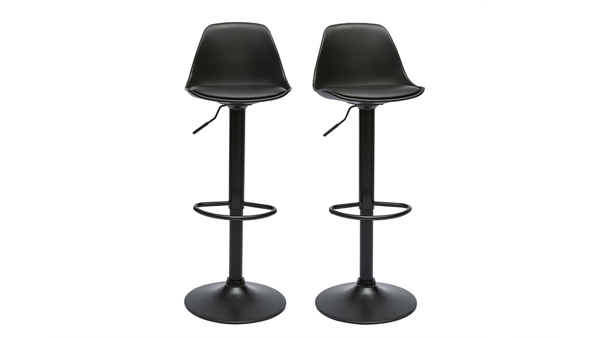 Design schwarze Barhocker (2er Set) STEEVY